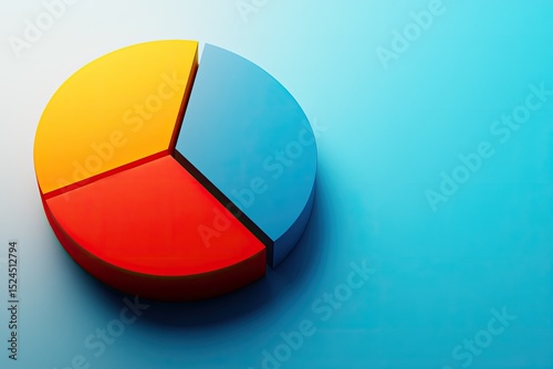Three-part pie chart graphic