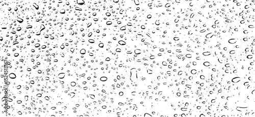 Small water drops texture vector. Rainy window overlay texture. Rain on glass background. Abstract halftone textured effect. Vector Illustration. EPS10.