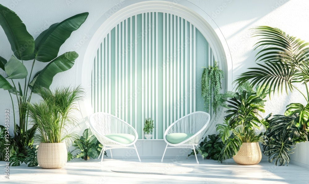 Fototapeta premium Modern, Tropical Patio