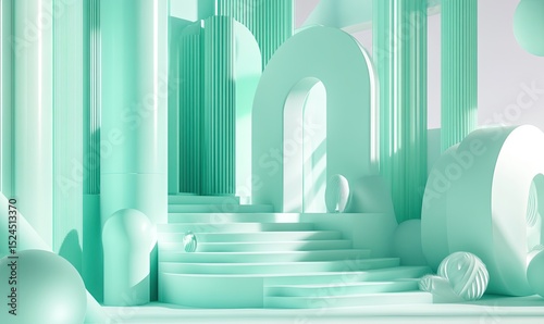 Mint Green Geometric Stage