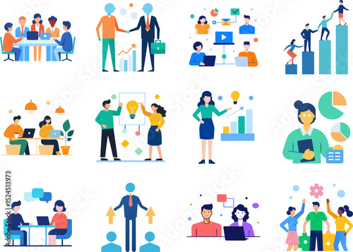 Business & Corporate Scenes vector set