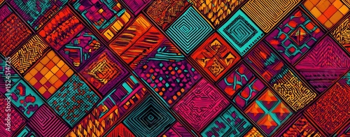 Vibrant Geometric Mosaic Pattern