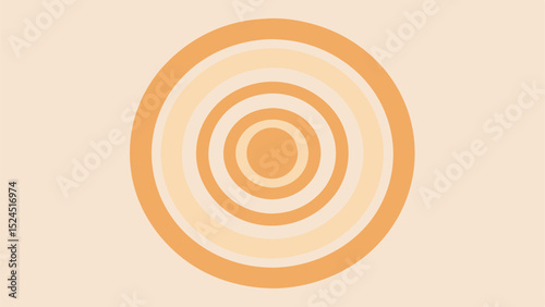Abstract geometric design of concentric circles in earthy tones on white background