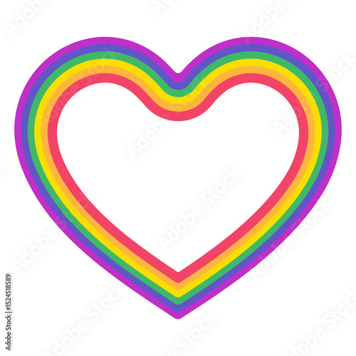 Rainbow Pride Heart Graphic