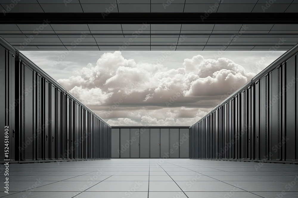 Obraz premium Server room, futuristic, expansive