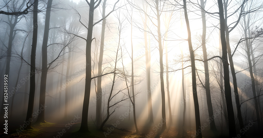 Obraz premium fog in the forest