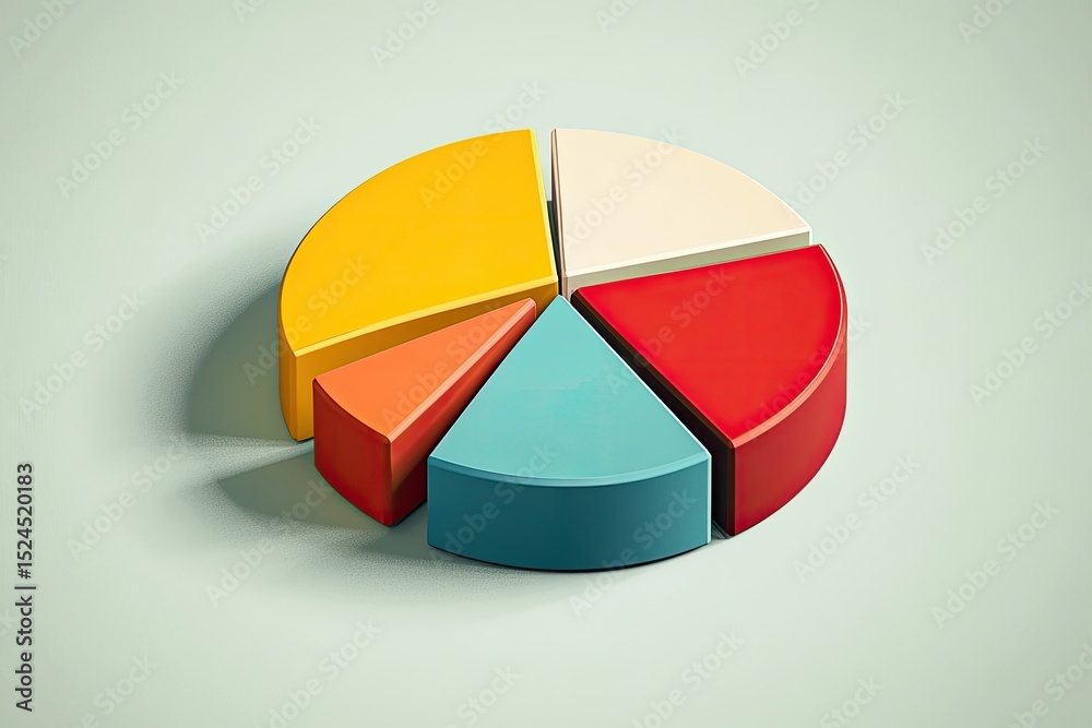 Obraz premium Colorful 3D Pie Chart (1)