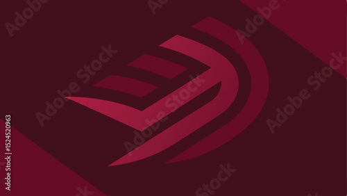 Abstract maroon vector shape with subtle blurring and gradients on a white background