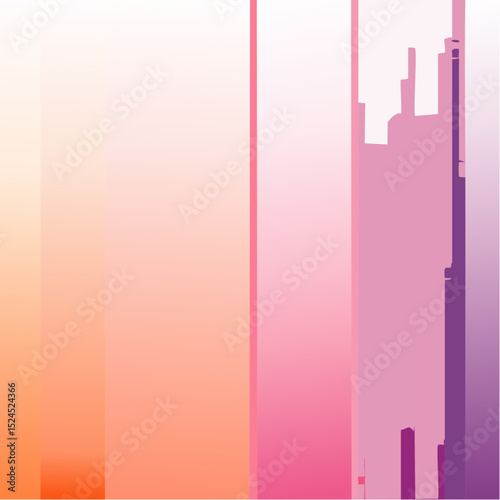 A vibrant abstract vector with soft vertical lines and gradient color shifts in warm purple, pink, and orange hues