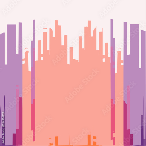 A vibrant abstract vector with soft vertical lines and gradient color shifts in warm purple, pink, and orange hues