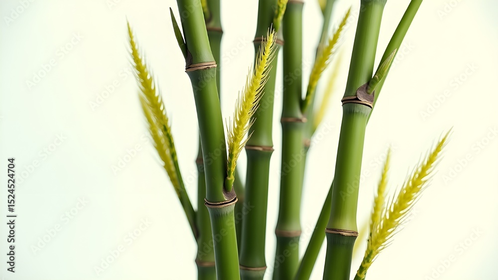 Obraz premium green bamboo on white background