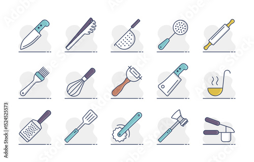Kitchenware and kitchen vector icon set