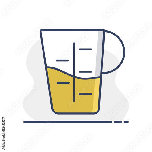 Measuring cup, beaker icon. Kitchen appliance