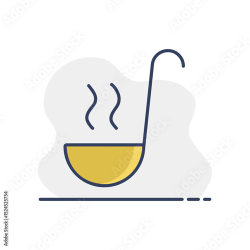 Soup ladle vector icon. Kitchen appliance