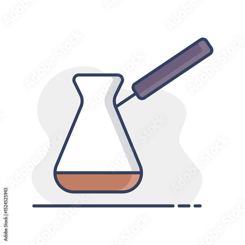 Turkish cezve vector icon. Kitchen appliance