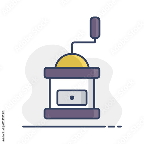 Classic coffee grinder in wooden case vector icon