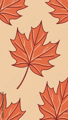 Autumn maple leaf seamless pattern for designs with warm fall foliage and texture