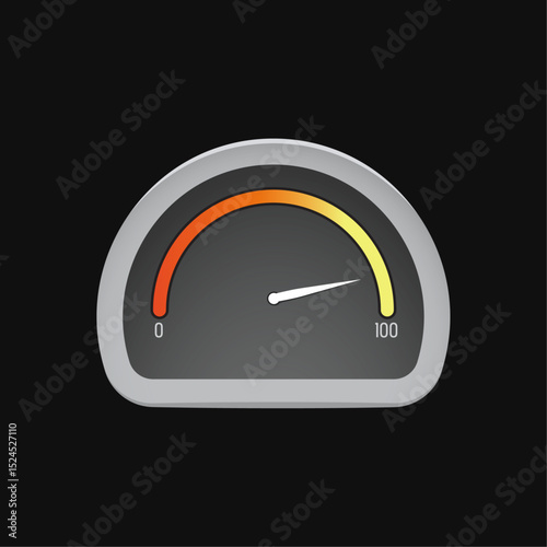 Speedometer Gauge Meter Illustration on Black Background