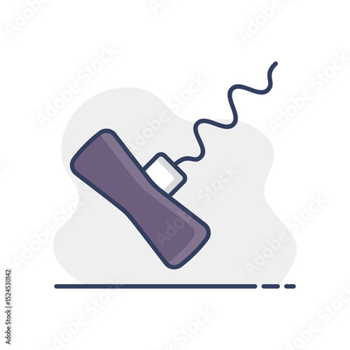 Corkscrew vector icon. Kitchen appliances