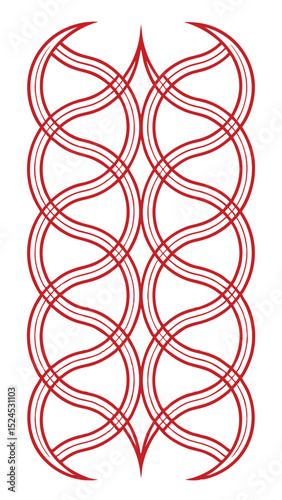 Elegant red woven pattern design with transparent background for versatile design