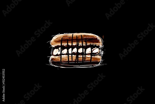Sketch of a double decker burger