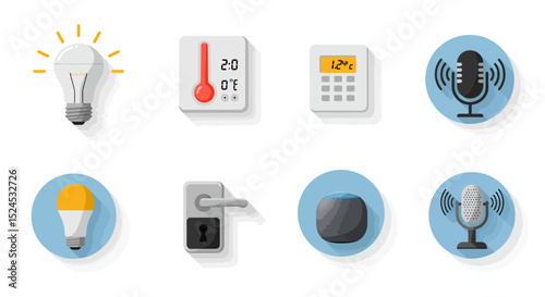 Smart Home Icons  A Collection of Flat Design Elements for IoT and Automation Interfaces