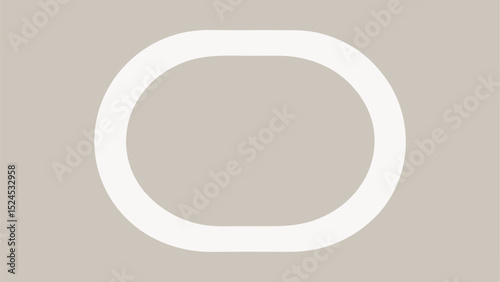 Minimalist geometric design featuring a rounded oval with creamy off white color