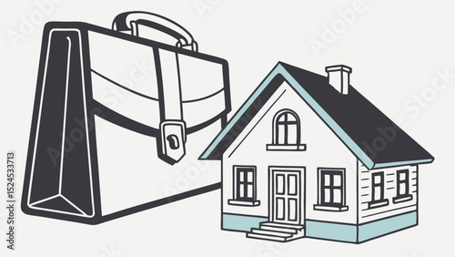 Business and Home A Symbolic Illustration