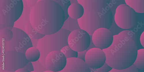 Abstract bubbles, gradient background between pink and navy blue. Infinity space with a harmonious blend of colors. Presentation mock up for your product. Interior 3d render.eps 10.victor