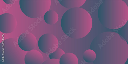 Abstract bubbles, gradient background between pink and navy blue. Infinity space with a harmonious blend of colors. Presentation mock up for your product. Interior 3d render.eps 10