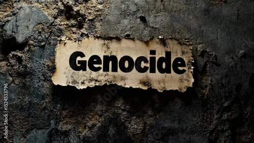 Weathered wall with genocide message: timelapse of decay and erosion revealed