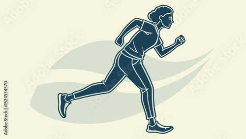 Running Woman Silhouette in Dynamic Pose