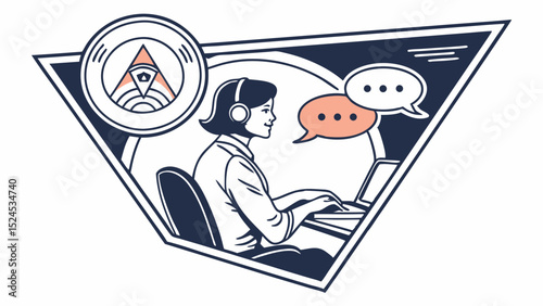 Stylized Illustration of a Customer Service Representative