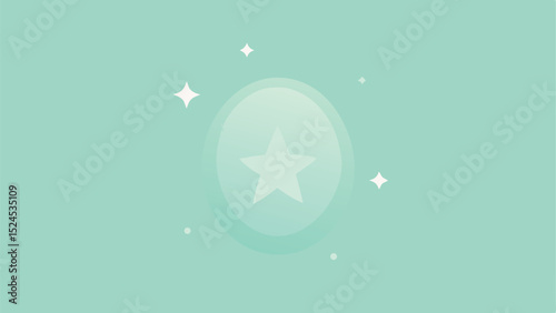 Stylish mint green icon with star design and sparkles for various creative projects