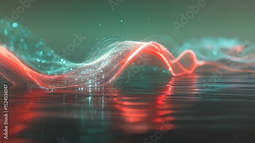 Flowing lines reflecting on water surface