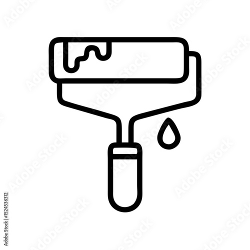 Vector illustration of a paint roller, simple design for DIY and painting themes