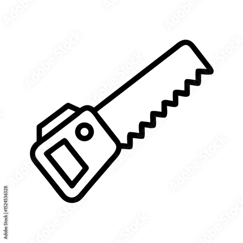 Vector illustration of a hand saw, simple design for woodworking and construction themes
