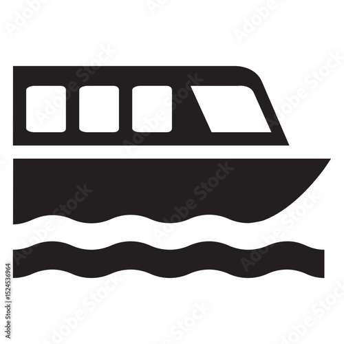 Boat tour icon black