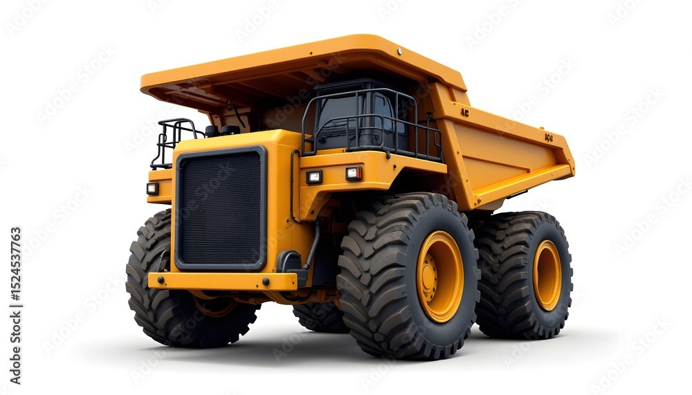 Obraz premium Heavy Mining Dump Truck with Large Wheels and Orange Color