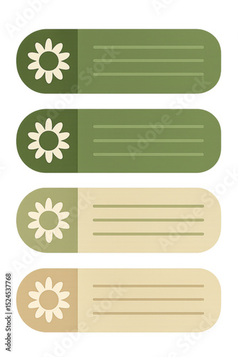 Floral Decorative Labels in Earth Tones