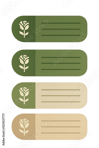 Floral Decorative Labels in Earth Tones