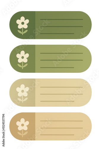 Floral Decorative Labels in Earth Tones
