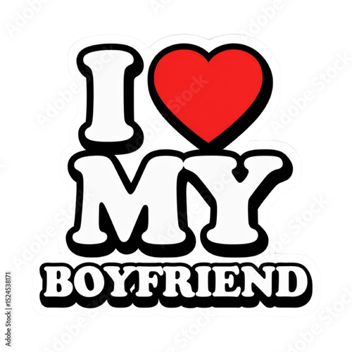 Bold 'I MY BOYFRIEND' design in a distinctive stylistic style expressing love and connection in PNG format