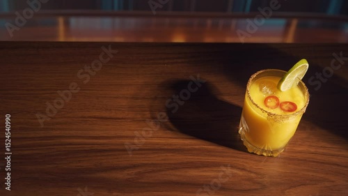 Spicy mango margarita in 3 different glasses