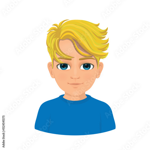 Portrait of charismatic young boy with blonde hair