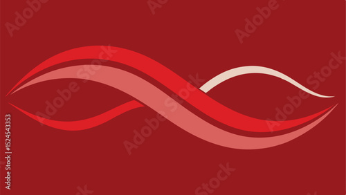 Abstract vector design of flowing red and pink curving elements with harmony