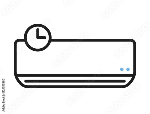 エアコンとタイマーのアイコンイラスト