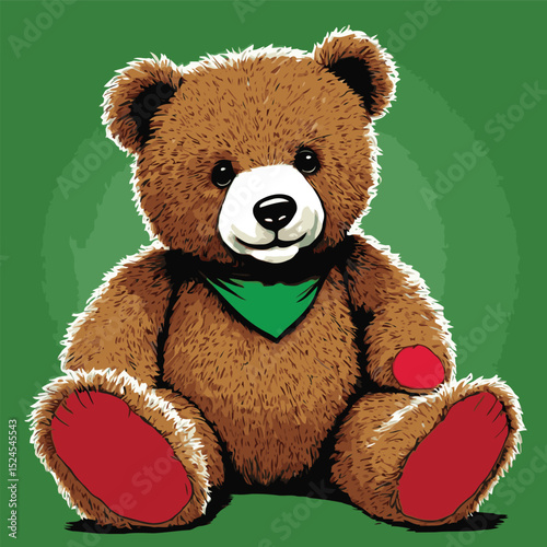 teddy bear vector comic style for graphic design purposes