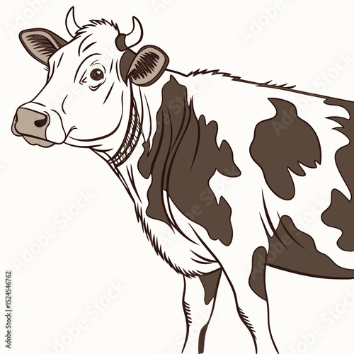 "Cow – Farm Animal Vector Illustration"

