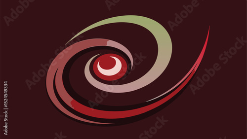 Swirling dark cherry abstract motion design with gradient color tones and silhouette vector shape